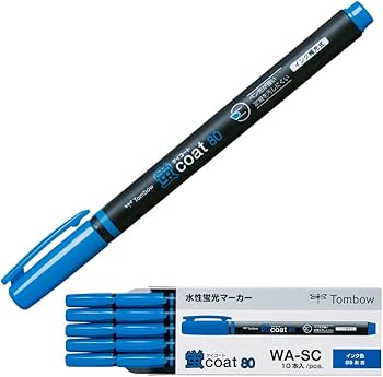 Amazon.co.jp: トンボ鉛筆 蛍光ペン 蛍コート80 青 (強いペン先